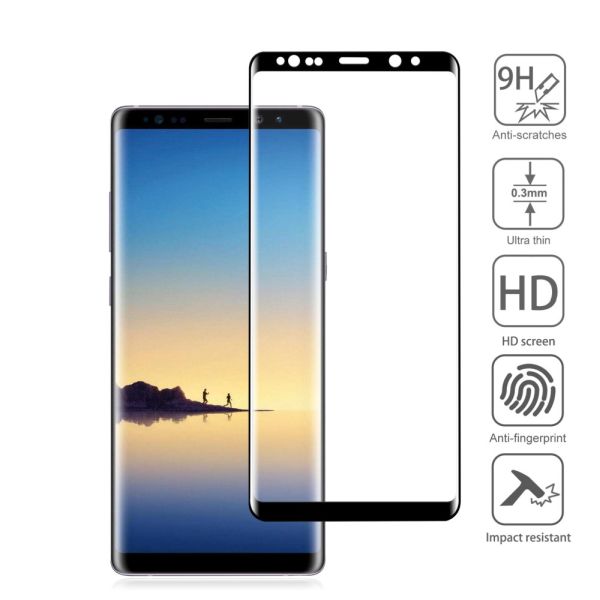 Tvrdené sklo na Samsung Galaxy Note 9, 9H, 0.3mm, 3D čierne