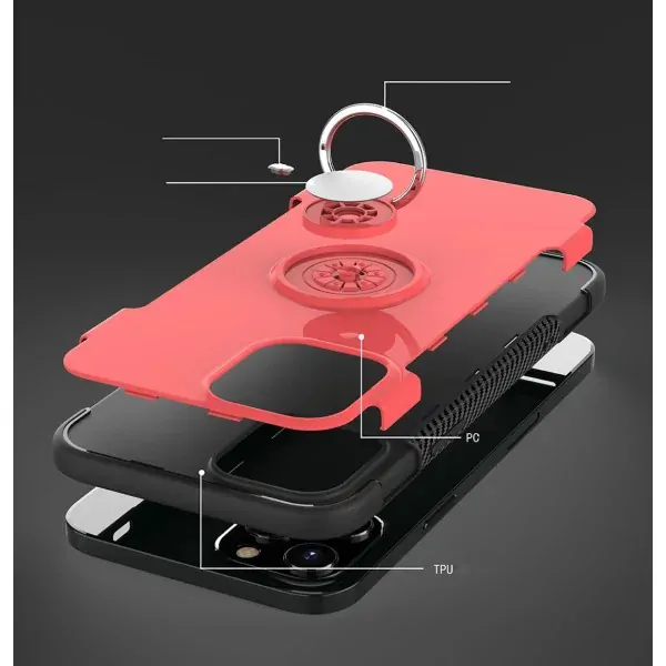 Kryt na iPhone 12 / 12 Pro odolný Magnetic finger zlatý