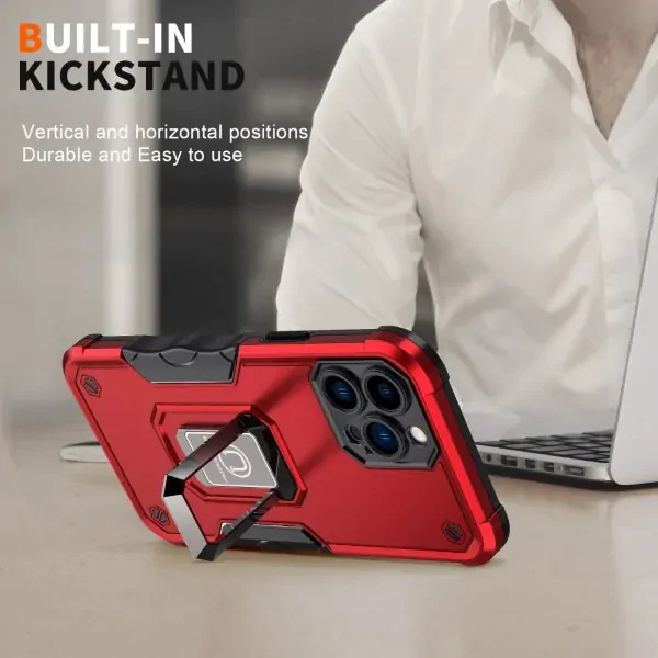 Kryt na iPhone 14 Pro odolný Kickstand ružový