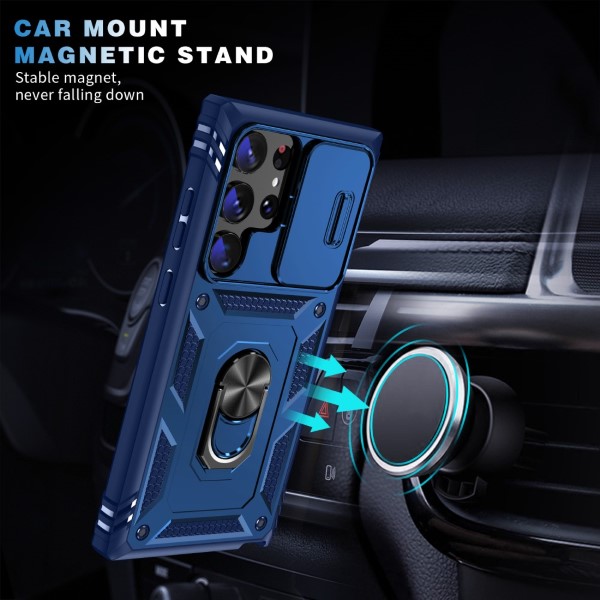 Kryt na Samsung Galaxy S24 Ultra odolný s krytom na fotoaparát tmavomodrý