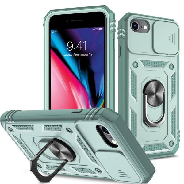 Kryt na iPhone 7 / 8 / SE 2020 / SE 2022 odolný s krytkou na fotoaparát svetlo modrý
