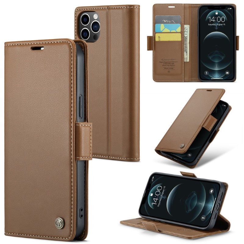 Púzdro pre iPhone 12 / 12 Pro CASEME smooth hnedé