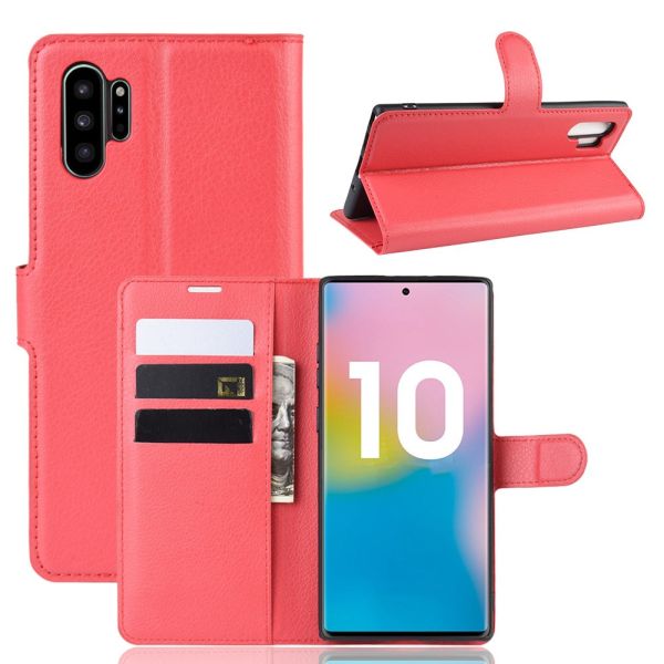 Puzdro na Samsung Galaxy Note 10 Plus Litchi červené