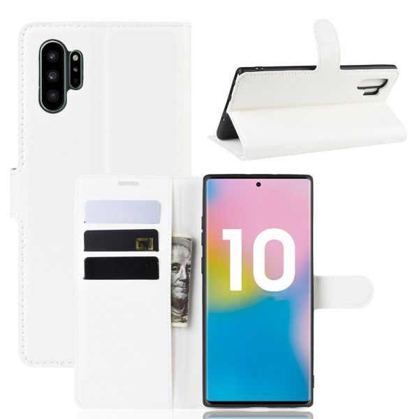 Puzdro na Samsung Galaxy Note 10 Plus Litchi biele