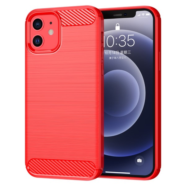 Kryt na iPhone 12 / 12 Pro Carbon červený