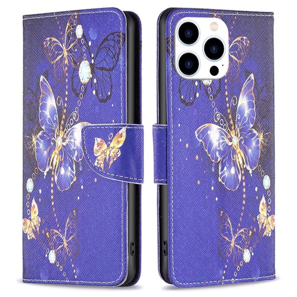 Puzdro pre iPhone 14 Pro Motýľ fialové