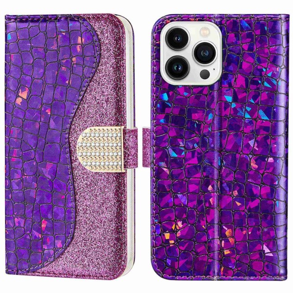Puzdro pre iPhone 14 Pro Glitter fialové