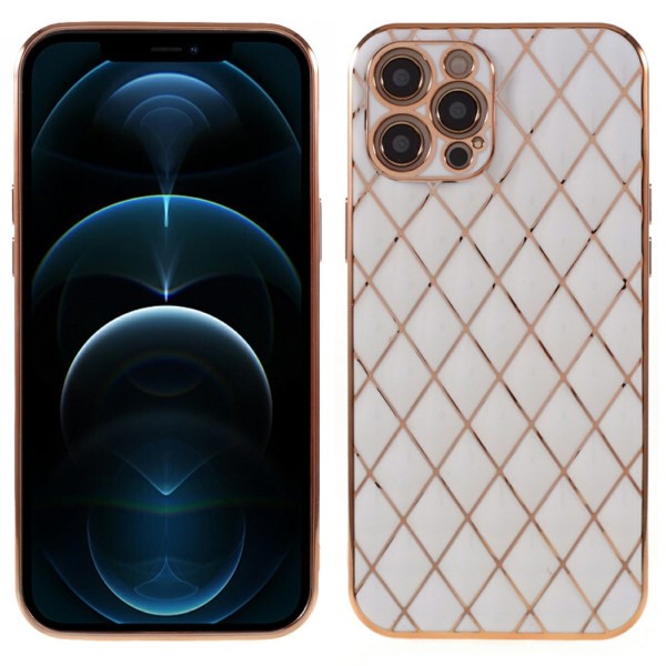 Kryt na iPhone 14 Pro Luxury rhombus biely