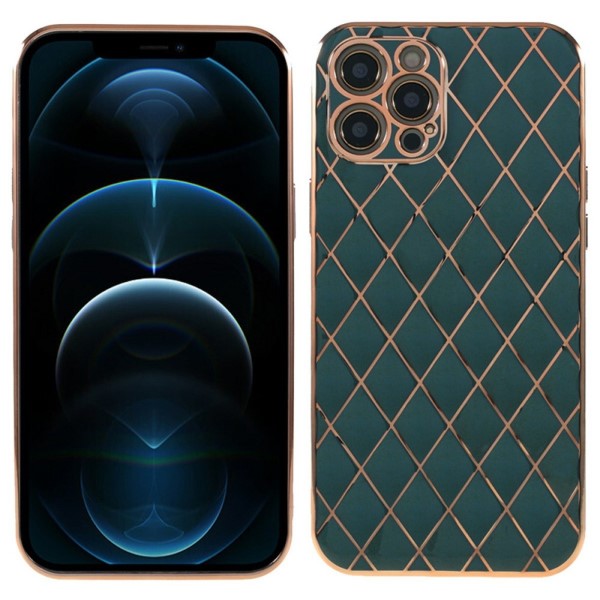 Kryt na iPhone 14 Pro Luxury rhombus zelený