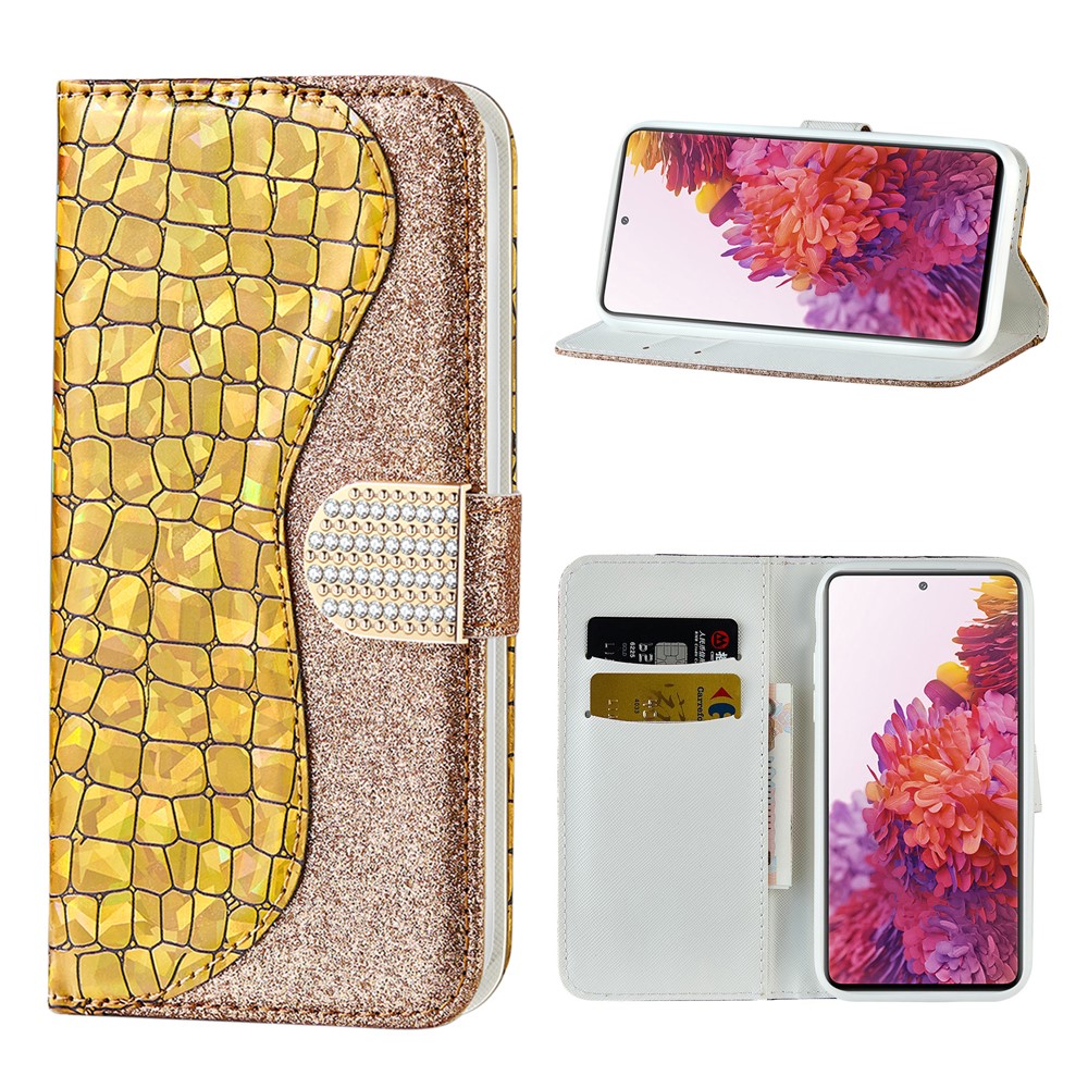 Pouzdro na Samsung Galaxy S20 FE Glitter zlaté