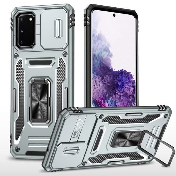 Kryt na Samsung Galaxy S20 odolný s krytom na fotoaparát sivý