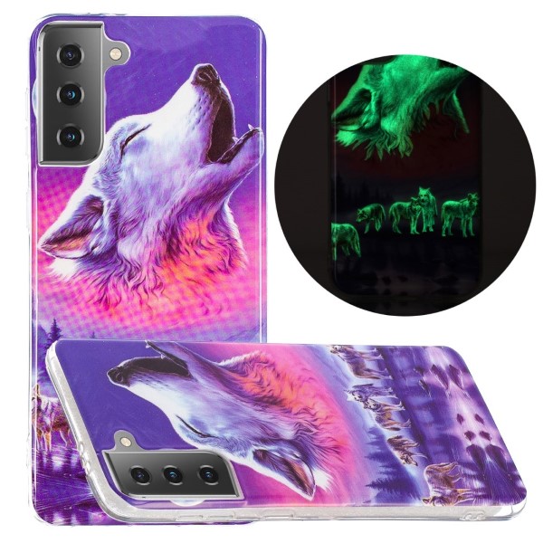 Kryt na Samsung Galaxy S21 svietiaci Vlci