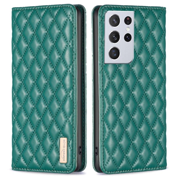 Puzdro na Samsung Galaxy S21 Ultra Binfen Luxury zelené
