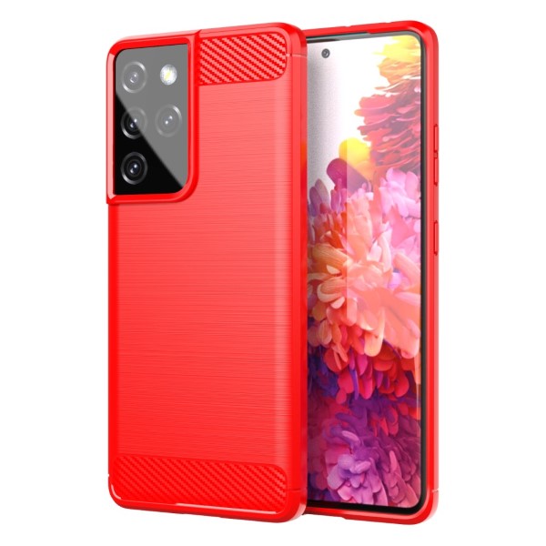 Kryt na Samsung Galaxy S21 Ultra Carbon červený