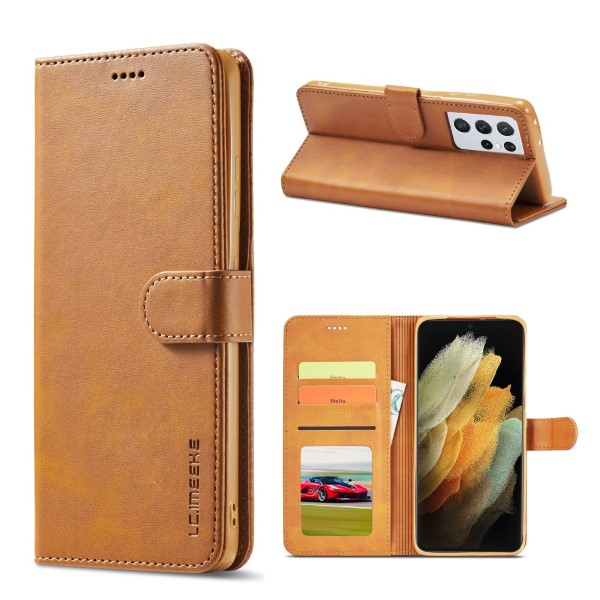 Puzdro LC.IMEEKE pre Galaxy S21 Ultra hnedé
