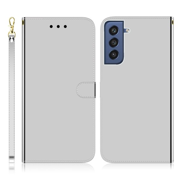 Puzdro na Samsung Galaxy S21 FE Zrkadlové strieborné