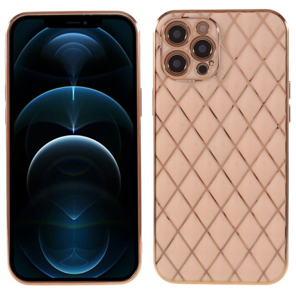 Kryt na iPhone 14 Plus Electroplated rhombus ružový