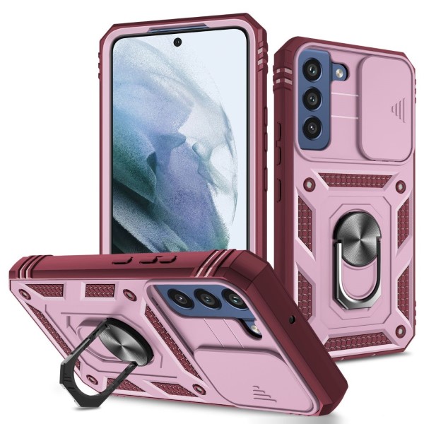 Kryt na Samsung Galaxy S22 odolný s krytom na fotoaparát vínový