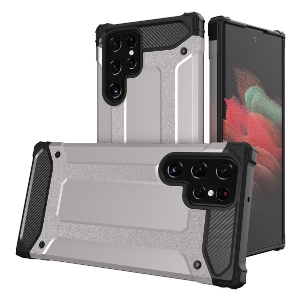 Kryt na Samsung Galaxy S22 Ultra odolný Hybrid strieborný