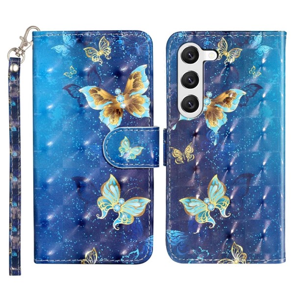 Puzdro na Samsung Galaxy S23 Motýľ zlaté