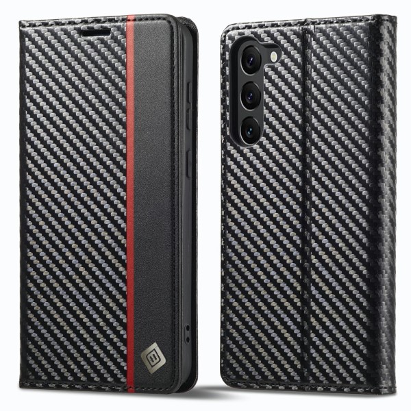 Puzdro na Samsung Galaxy S23 LC.IMEEKE Carbon vertical čierne