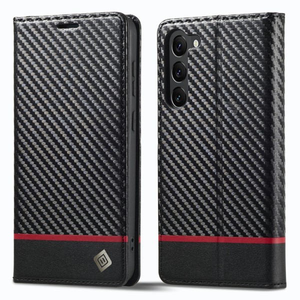 Puzdro na Samsung Galaxy S23 LC.IMEEKE Carbon horizontal čierne