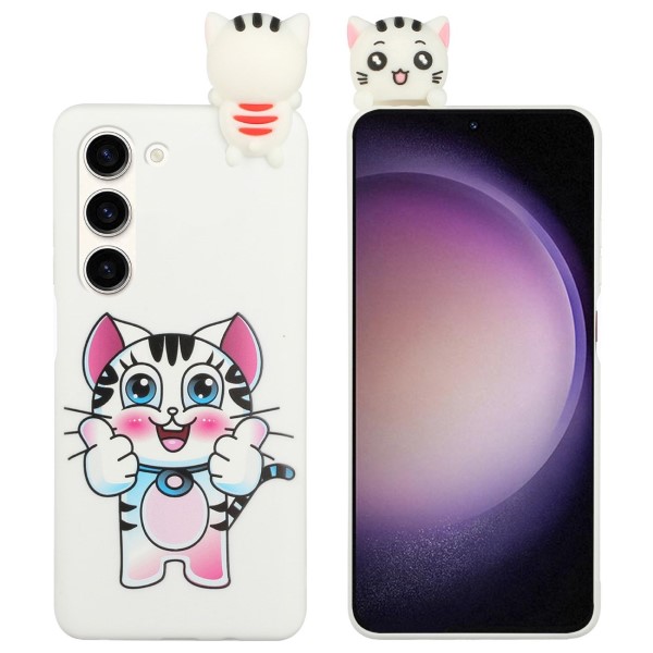 Kryt na Samsung Galaxy S23 plus 3D Mačiatko biely