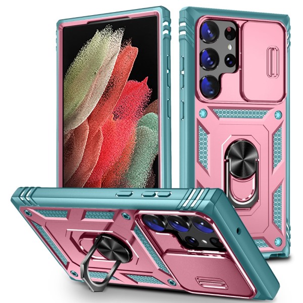 Kryt na Samsung Galaxy S23 Ultra odolný s krytom na fotoaparát ružový