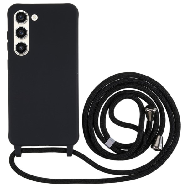 Kryt na Samsung Galaxy S23 Plus gumový so šnúrkou na krk čierny