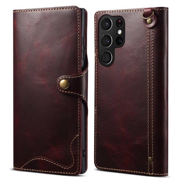 Puzdro kožené Denior na Samsung Galaxy S23 Ultra červené