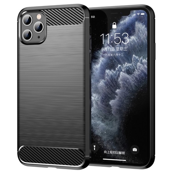 Kryt na iPhone 11 Pro Max gumový Carbon čierny