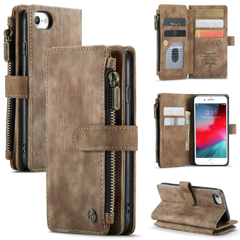 Púzdro pre iPhone 7 / 8 / SE ( 2020 / 2022 ) Luxury Double Layer hnedé