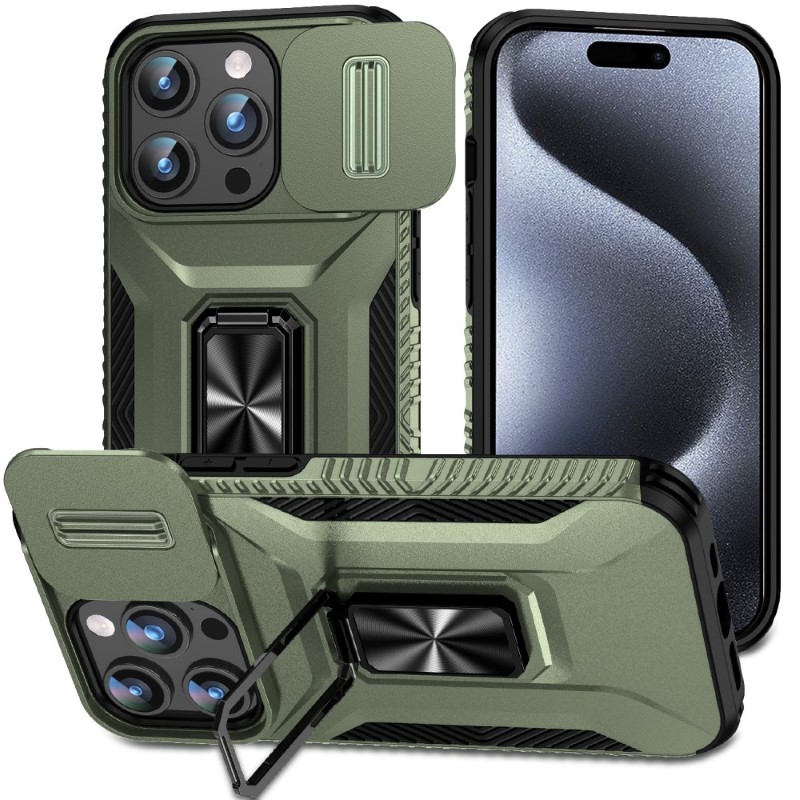 Kryt na iPhone 15 Pro Max odolný s krytom na fotoaparát zelený