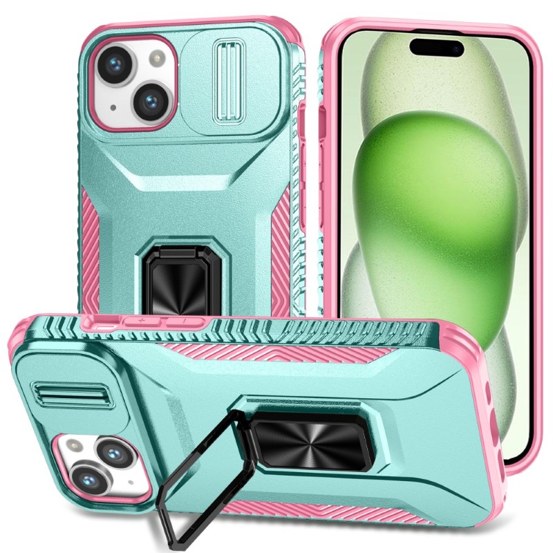 Kryt na iPhone 15 odolný s krytom na fotoaparát svetlo modrý