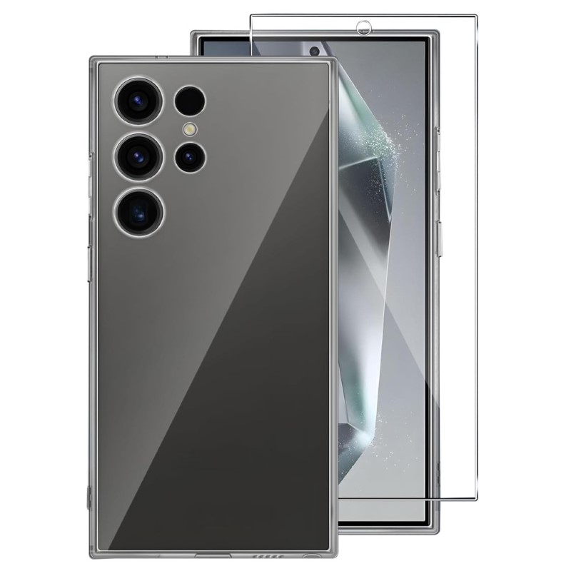 Set tvrdeného skla a gumového krytu na Samsung Galaxy S24 Ultra