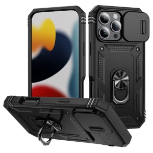 Kryt na iPhone 16 Pro odolný s krytkou na fotoaparát čierny