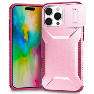 Kryt na iPhone 16 Pro s krytkou na fotoaparát vínový