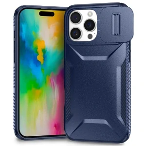 Kryt na iPhone 16 Pro Max s krytkou na fotoaparát tmavomodrý