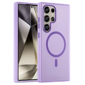 Kryt na Samsung Galaxy S24 Ultra gumový Magnetic (podpora MagSafe) fialový
