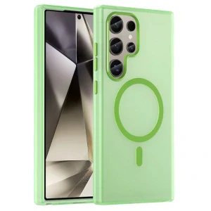 Kryt na Samsung Galaxy S24 Ultra gumový Magnetic (podpora MagSafe) zelený