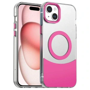 Kryt na iPhone 15 Split s podporou Magsafe ružový