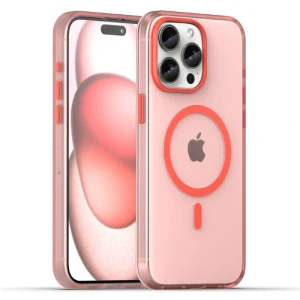 Kryt na iPhone 15 Pro gumový Candy (podpora MagSafe) oranžový