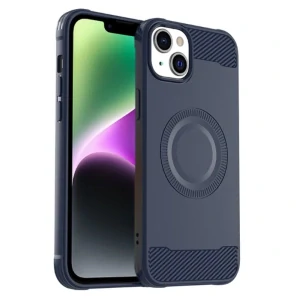 Kryt na iPhone 14 gumový (podpora MagSafe) modrý