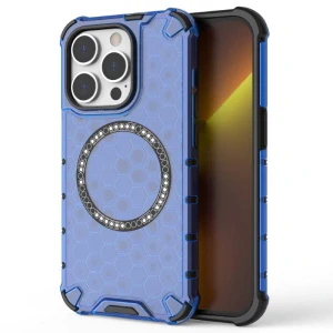 Kryt na iPhone 14 Pro odolný Honeycomb s podporou MagSafe modrý
