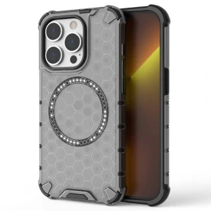 Kryt na iPhone 14 Pro odolný Honeycomb s podporou MagSafe čierny