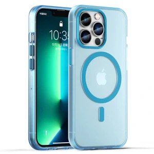 Kryt na iPhone 13 Pro Max gumový Candy (podpora MagSafe) modrý