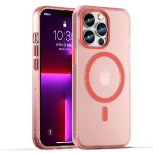 Kryt na iPhone 13 Pro Max gumový Candy (podpora MagSafe) červený