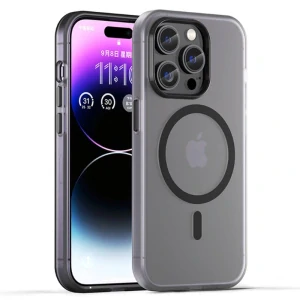 Kryt na iPhone 14 Pro Max gumový Candy (podpora MagSafe) čierny