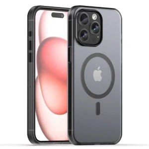 Kryt na iPhone 15 Pro Max gumový Candy (podpora MagSafe) čierny