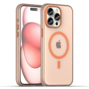 Kryt na iPhone 15 Pro Max gumový Candy (podpora MagSafe) oranžový